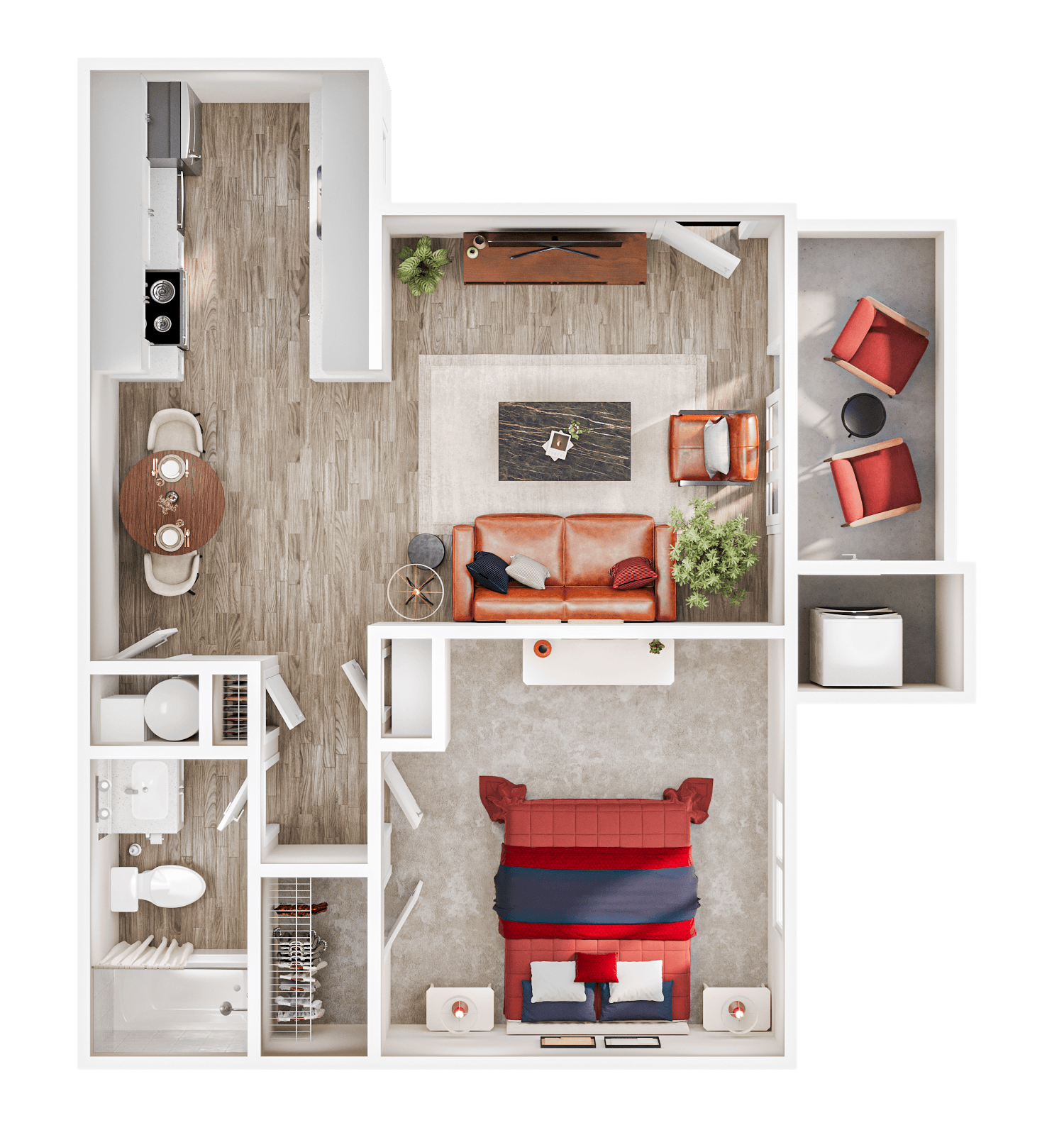 1x1 Classic floor plan
